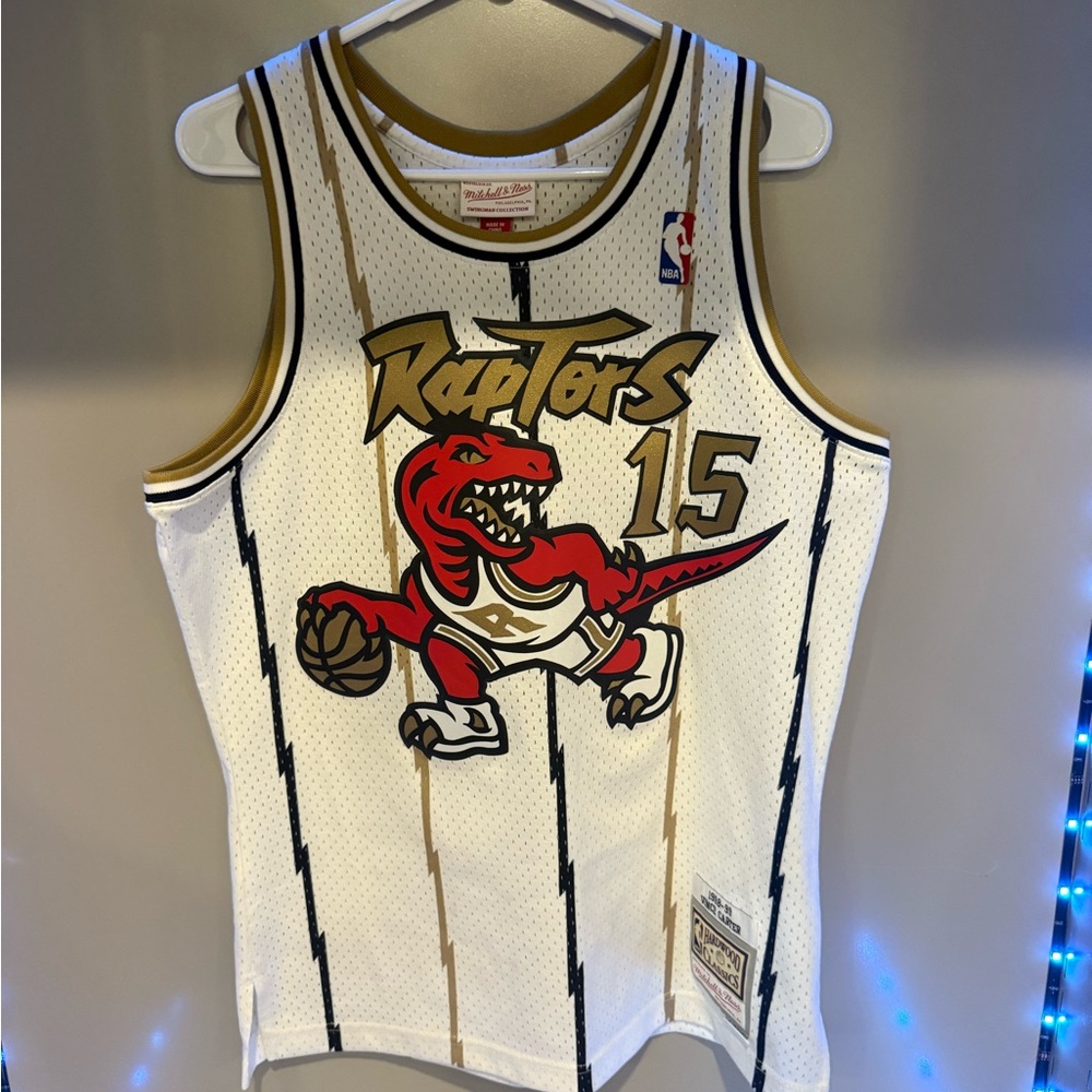 Mitchell & Ness White and Gold Basketball Jersey